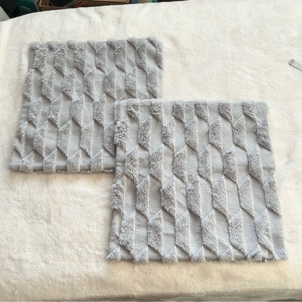 Cushion Covers with‎ Wave Pattern on both sides Comfortable Pillowcase Dark Grey